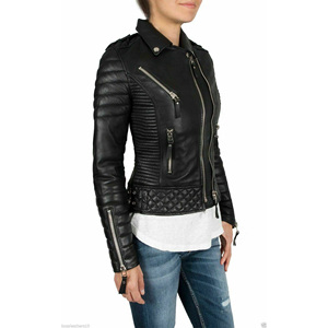 Marron Qualité Prix Qualité supérieure Conception personnalisée Veste en cuir véritable pour femmes de taille adulte Veste en cuir pour femmes - Product Image 2