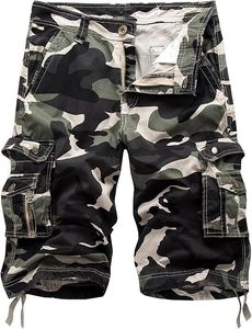Pantalones Cortos de Camuflaje Informal para Hombre, Tela de Algodón de Corte Relajado con Impresión de Transferencia de Sublimación de Camuflaje para Exteriores con Múltiples Bolsillos - Product Image 2