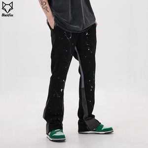 Vente en gros de pantalons évasés à jambes larges en sérigraphie légère de style décontracté pour hommes pantalons de survêtement évasés à coupe ample - Product Image 3