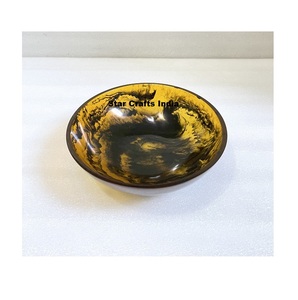 Vente en gros de saladier en résine de haute qualité avec tourbillon de tortue nouvellement conçu en résine plats de service décoratifs assiettes bols de vaisselle - Product Image 1