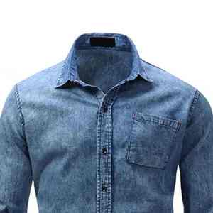 Bon fabricant et meilleure qualité, chemises en denim pour hommes à la mode, coupe ajustée, prix bas, nouvelle arrivée, vente chaude, marque privée - Product Image 2