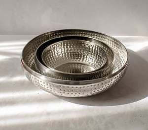 Handmade Gold-Plated <b>Aluminum</b> Cut Metal Serving Bowls with <b>Tray</b> Polished Technique for Elegant Party Serving Desserts Chocolates - Product Image 2
