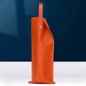 Embossed Genuine Leather Waterproof Wine <b>Holder</b> Personalized Logo Customized Size Wine <b>Carrier</b> Case for Gift Packaging Events - Product Image 1