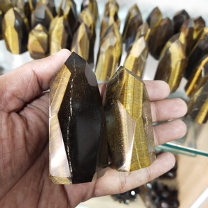 Œil de tigre naturel de qualité supérieure, Points de cristal terminaux à facettes provenant d'exis Crystal export - Product Image 2