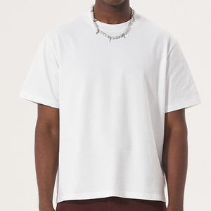 Fabricante personalizado 220 Gsm algodón Puff impreso Boxy recortada camiseta Heavyweight Drop Shoulder camiseta para hombres - Product Image 2