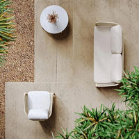 Ensemble de canapés en teck d'extérieur moderne, table basse et chaises pour appartement, imperméable, résistant au soleil, écologique, durable