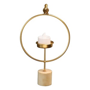 QAMAR OVERSEAS – Nouveaux Bougeoirs Modernes Nordiques de Luxe Faits Main en Métal Doré Écologique pour Bougies Chauffe-Plat – Centres de Table de Pâques - Product Image 1
