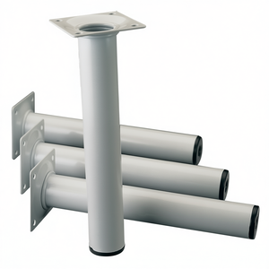 ELEMENT SYSTEM White Aluminum Furniture Leg 30 mm High with 500 mm Mounting Plate Pack of 4 for <b>Tables</b> - Product Image 3