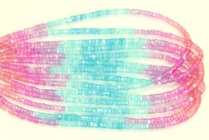 Perle Heishi naturelle en forme de pneu à facettes en pierre de lune arc-en-ciel flashy, qualité AAA 5-6mm, 15 "perles de pierre de lune arc-en-ciel coupe fantaisie - Product Image 3