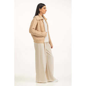 Suéter de punto largo informal para mujer, estilo vintage, antipilling, 380g, con logo frontal, esencial para la temporada de invierno y otoño. - Product Image 3