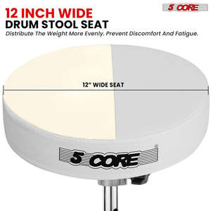 5 Core <b>Drum</b> Throne 3 Thick Padded Guitar Stool 200Lb Capacity Heavy Duty Adjustable Drummer Chair - Product Image 4