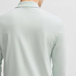 Camiseta de Fibra de Bambú Transpirable Informal Sólida para Hombre de la Mejor Calidad con Tapeta de Dos Botones, Tela Jersey Estampada Personalizada - Product Image 6