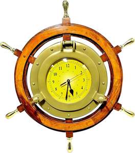 Nautical <b>Wheel</b> Clock Round Clock Wooden <b>Ship</b> <b>Wheel</b> Clock Home Decor Wall Decor by Calvin Handicraft - Product Image 3