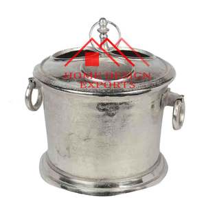 Solid Aluminum Gold Antique Texture Finishing <b>Champagne</b> & Beer Bottles Ice <b>Bucket</b> With Handle Best Seller - Product Image 3