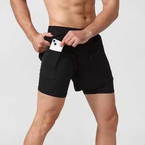 2025 gros été hommes solide Sport Shorts avec poche intérieure athlétique entraînement course Fitness Shorts pantalons pour hommes - Product Image 6