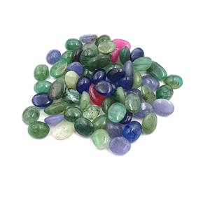 Mélange de pierres précieuses ovales en rubis, émeraude et saphir naturels, cabochon, 28 pièces, 6*7-6*11 mm, 50 CT, cabochon en rubis, émeraude et saphir - Product Image 4