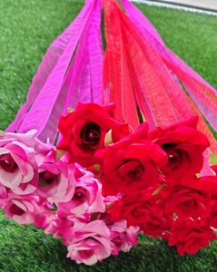 Cinta de tela cadena Rosa flor guirnalda evento Sur indio boda decoración Floral cumpleaños Navidad despedida de soltera Diwali - Product Image 3