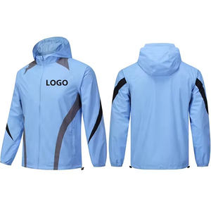 Veste de pluie d'entraînement de football personnalisée pour hommes, coupe-vent de football, sweat-shirts à capuche, hauts actifs pour l'entraînement, club, enfants, veste de pluie personnalisée - Product Image 5