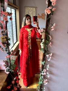 ชุดคอลเลกชั่นราราปากีสถานแบบล่าสุดของอินเดียผ้าจอร์เจียพร้อมดีไซน์ลูกไม้สำหรับผู้หญิง - Product Image 4