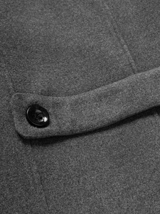 Manteau long en laine pour homme, coupe-vent à boutons respirants, coupe-vent, pardessus chaud, décontracté, long, mouton - Product Image 3