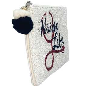 Mini monedero de lona con cuentas de semillas de Nurse Life con cierre de cremallera, bolsa de regalo de maquillaje - Product Image 2