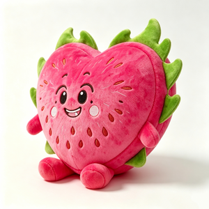 Peluche de fresa en forma de corazón personalizado, linda almohada de fruta rellena - Product Image 4