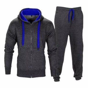 Conjunto Deportivo de Dos Piezas para Hombre, Estilo Urbano, Color Sólido, Corte Regular, Talla Grande, Informal, para Entrenamiento, 100% Algodón - Product Image 5