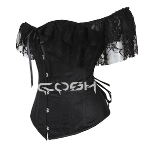 ซัพพลายเออร์เสื้อคอร์เซ็ทลูกไม้สีดำแบบเปิดไหล่ - Product Image 5