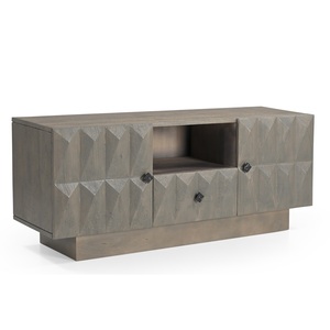 Mueble de TV Moderno Hecho a Mano Estilo Rústico con Tallado Único, Mueble de Almacenamiento de Madera para Sala de Estar u Hospital - Product Image 1