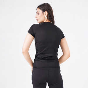 T-shirts de sport à manches longues en polyester pour femmes, respirants, compressifs, sans couture, vêtements de fitness, t-shirts de couleur unie - Product Image 4