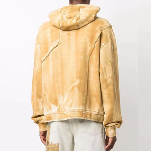 Nouveau pull à capuche 100% coton en détresse de haute qualité poids lourd surdimensionné éponge française personnalisé Vintage lavage à l'acide hommes à capuche - Product Image 3