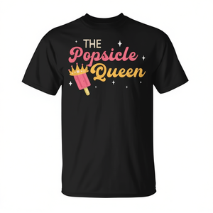 T-shirt The Popsicle Queen nera unisex per adulti taglia media - Product Image 2
