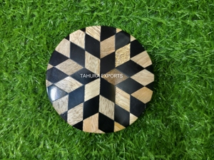 Sous-verres en bois élégants et raffinés en nacre, design classique de qualité supérieure, pour la décoration de table de mariage 2026 - Product Image 3