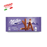 Galletas Milka Lila Stix, Chocolate Duro con Avellanas, Frutas y Nueces Horneadas, Caja de 112g, Listas para Comer, Exportación de Alemania