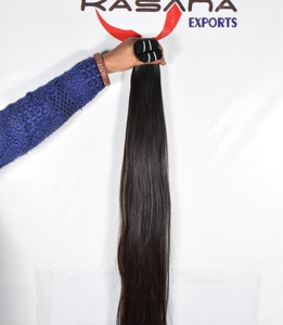 Extensiones de cabello indio 100% Natural sin procesar virgen crudo negro para mujeres cutícula alineada procesamiento al por mayor ninguno - Product Image 4