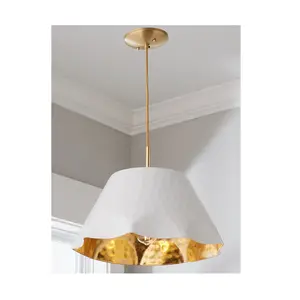 Lampu gantung logam kualitas terbaik, lampu gantung bentuk unik, dekorasi desain klasik dengan hiasan emas