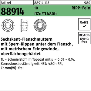 Hex Flange <b>Lock</b> Nuts M14x1.5 10 FlZnnc 480h-L 100-Piece Pack - Product Image 1