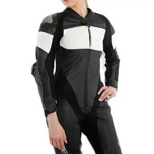 Traje de moto de mujer de cuero de vaca profesional de alta calidad de estilo personalizado/carreras de 2 piezas - Product Image 4