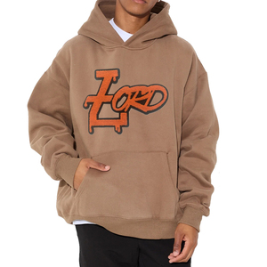 Venta al por mayor 100% algodón 3D bordado Chenille sudaderas con capucha con impresión digital colores personalizados tallas para hombres mujeres-Otoño ecológico - Product Image 1