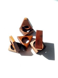 Handcrafted <b>wooden</b> <b>napkin</b> <b>rings</b> with elegant rustic design perfect for farmhouse dining table setting decoration - Product Image 3