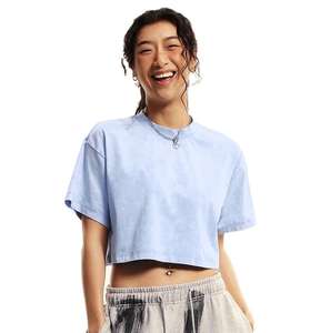 Camiseta Corta Informal de Manga Corta para Mujer, Estilo Urbano, Ajustada, de Color Sólido, Precio de Mayoreo, Gran Venta 2026 - Product Image 4