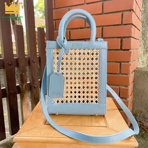 Sky blue color handbag handmade for lady designer handbags famous brands ladies hand bags hot sale