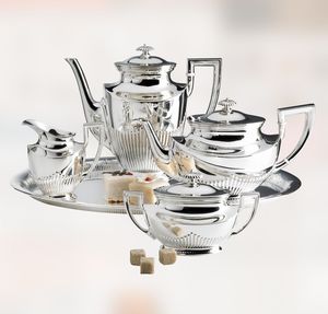 Ensemble de café et de thé pour la maison, en acier inoxydable, écologique, moderne, personnalisé, avec couvercle en argent et décorations en laiton - Product Image 5