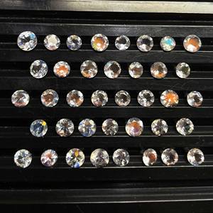 Piedra Lunar Arcoíris Natural de Madagascar, Corte Redondo de 4.5-5 mm, Gema Suelta, Piedra Lunar Multifuego para Joyería - Product Image 6