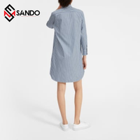 Blusas y Camisas de Manga Larga para Mujer de Verano con Logotipo Personalizado de la Mejor Calidad, Vestido Camisero 100% Algodón con Bordado