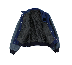 Veste universitaire rétro de style sportif pour hommes, manches en cuir de qualité supérieure, tissu toile vintage pour vestes de taureaux, service OEM de Chicago - Product Image 1