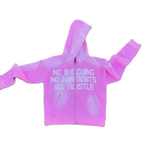 เสื้อฮู้ดดี้สปริงสตรีทแวร์ ผ้าฟลีซ ระบายอากาศ แห้งเร็ว ซิปหน้า ไม่มีเชือก ปรับแต่งลายได้ ชายรุ่ย สไตล์ลำลอง สำหรับผู้ชาย - Product Image 1