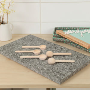 Mini ensemble de cuillères à épices en bois de hêtre - Petites cuillères rondes profondes pour assaisonnements - Cuillères en bois naturel pour sucre et sel pour bocaux de cuisine - Product Image 3