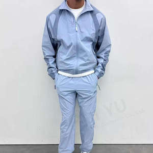 Survêtement coupe-vent à fermeture éclair intégrale personnalisé pour homme, streetwear d'hiver, respirant, léger, en nylon tissé, à capuche, coupe-vent - Product Image 1