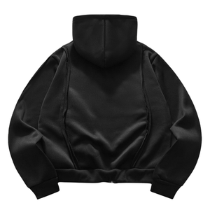 Men <b>Black</b> Full <b>Zip</b> High Quality <b>Hoodie</b> Jacket Soft Fleece Lining Long Sleeve Casual Streetwear Breathable Warm Winter Outerwear - Product Image 2